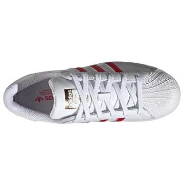 Adidas Women's Superstar Shoes, Future White/Better Scarlet, 7 M
