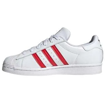 Adidas Women's Superstar Shoes, Future White/Better Scarlet, 7 M