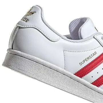 Adidas Women's Superstar Shoes, Future White/Better Scarlet, 7 M