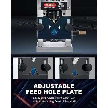 CREWORKS Manual Wire Stripper Machine, 0.06"-1" Wire Stripping Machine, Wire Stripping Tool for 1.5-25mm Scrap Wire, Drill Powered Cable Stripper for DIY Cable, Copper Wire Stripper for Leftover Cable