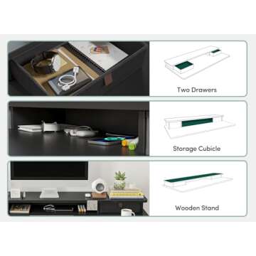 FEZIBO Electric Standing Desk with Double Drawer Storage