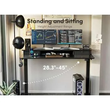 FEZIBO Electric Standing Desk with Double Drawer Storage