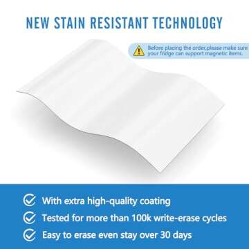 Magnetic Whiteboard for Fridge, 12” X 16” Fridge Whiteboard Magnetic Dry Erase Board A3 Magnetic White Board Organizer and Planner for Kitchen Shopping List with 1 Eraser & 3 Markers