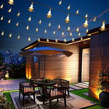 MILEXING Christmas Decorations, 2 Modes 40 LED Christmas Tree String Lights Battery Operated, Christ...