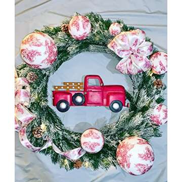 Toile de jouy Christmas Balls,5 Units/Pack,one of its Kind,high-end,Haute Couture Decor, Vintage Versailles Luxury,Capture in Details,in Scenes, Bucolic Old French Country Life Style