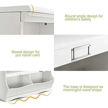 Costzon 4-Cubby Kids Bookshelf - Kids Toy Organizer