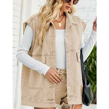 Stylish Zontroldy Oversized Denim Jean Vest for Women