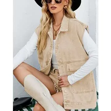 Stylish Zontroldy Oversized Denim Jean Vest for Women