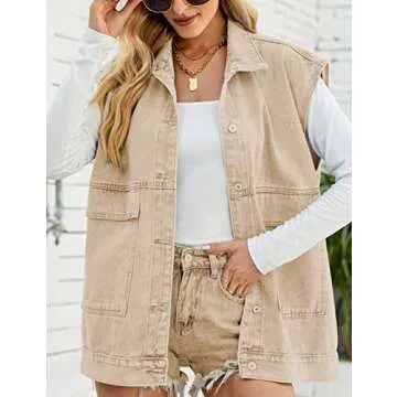 Stylish Zontroldy Oversized Denim Jean Vest for Women