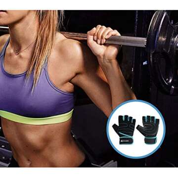 SiinvdaBZX Workout Gloves Non-Slip Gym Gloves Weight Lifting Gloves with Wrist Support for Man & Woman Gym Powerlifting, Fitness Exercise, Bodybuilding, 9, Large Size, Blue & Black