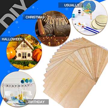 30 Pack Basswood Sheets for Crafts and DIY Projects