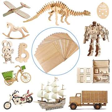 30 Pack Basswood Sheets for Crafts and DIY Projects
