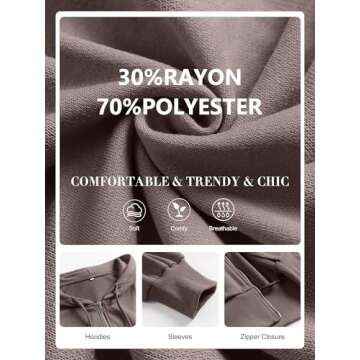 ANRABESS Women's Zip Up Hoodies Cropped Sweatshirts Casual Zip Jackets 2025 Fashion Trendy Spring Outfits Taupe Large