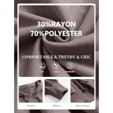 ANRABESS Women's Zip Up Hoodies Cropped Sweatshirts Casual Zip Jackets 2025 Fashion Trendy Spring Outfits Taupe Large