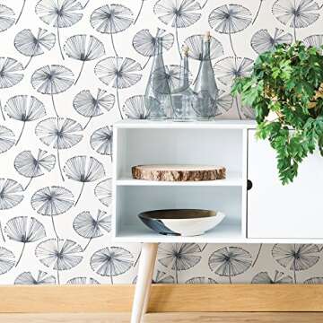 NuWallpaper NU2683 Aya Peel & Stick Wallpaper, Blue