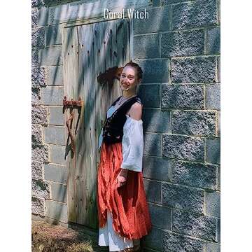 OCHENTA Women's Casual Cotton Long Maxi Skirt - Flowy Boho for Summer Beach Goth Fairy Renaissance W...