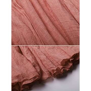 OCHENTA Women's Flowy Boho Maxi Skirt - Rust Red