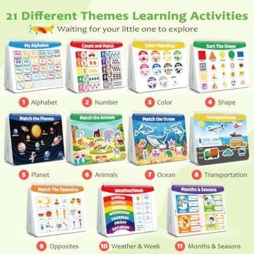 HONGDDY Busy Book, Preschool Learning Activities for Toddlers, Montessori Toys for 3 4 5 Year Old wi...