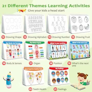 HONGDDY Busy Book, Preschool Learning Activities for Toddlers, Montessori Toys for 3 4 5 Year Old with 8 Color Marker for Toddlers, Autism Sensory Toys Gifts for Boys, Girls