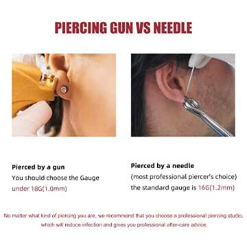 FINE4U Titanium Sword Piercing Jewelry for Conch, Tragus, Helix 16G 8mm - ASTM F136 Titanium Cartilage Earring, Implant Grade Hypoallergenic Flatback Stud, Labret Body Jewelry