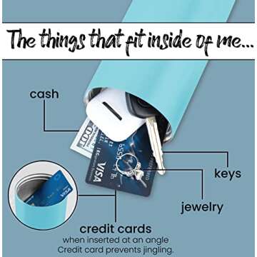 Diversion Safe Water Bottle - Blue Stainless Steel Bottle with Hidden Compartment for Cards, Keys, Cash, and Valuables - Insulated Bottle for Hot and Cold Drinks - 18 Ounces