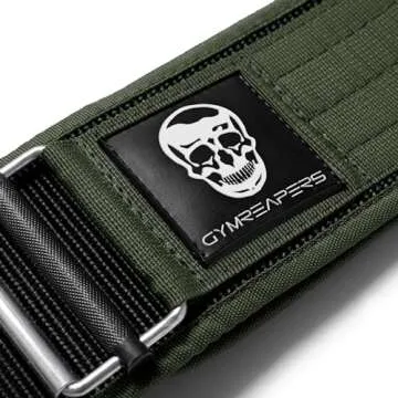 Gymreapers Quick Locking Weightlifting Belt for Bodybuilding, Powerlifting, Cross Training - 4 Inch Neoprene with Metal Buckle - Adjustable Olympic Lifting Back Support (Ranger Green, Medium)