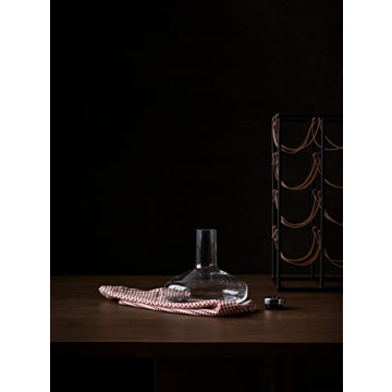 MENU Wine Breather for Red Wine, High-End Quality Glass Decanter, Original Scandinavian Designer Carafe with Built In Functional Aeator, Wine Accessory for Serving and Decanting (Clear-Silver)