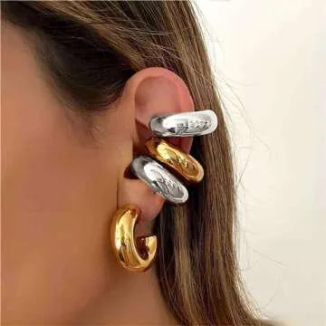 Gold and Silver Non Piercing Ear Cuffs for Stylish Women