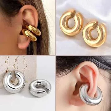 Gold and Silver Non Piercing Ear Cuffs for Stylish Women