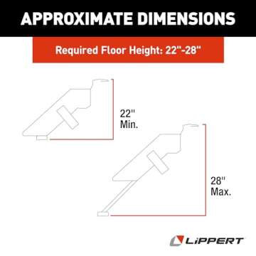 Lippert Components 733931 Solid Step Quad Step for RV and Travel Trailer Entry Doorway Black, 26-inc...