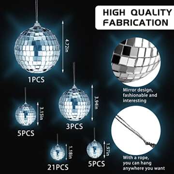 30 Pcs Disco Ball Hanging Disco Ball Mini Disco Ball Mirror Disco Balls Ornaments Reflective Disco B...