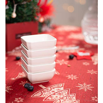 DELLING 3 Oz Ceramic Dip Bowls Set for Sauces and Appetizers
