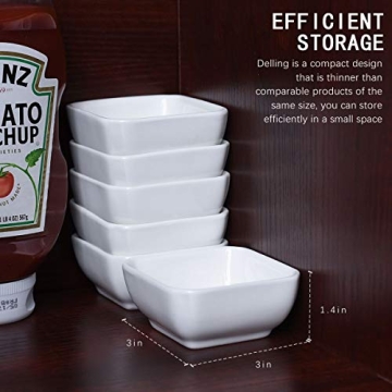 DELLING 3 Oz Ceramic Dip Bowls Set for Sauces and Appetizers