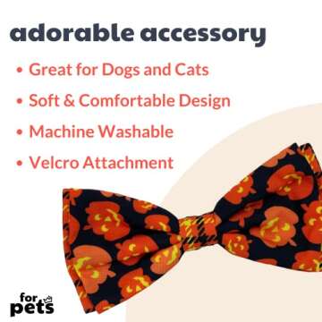 Huxley & Kent Bow Tie for Pets | Plaid-O-Lantern (Extra-Large) | Halloween Bow Tie Collar Attachment...