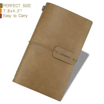 ai-natebok Travel Journal Notebook - Vintage Handmade Leather Lined Refillable Notebook
