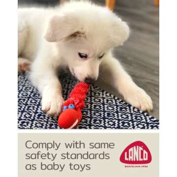 Squeaky Sensory Snake Dog Toy Small Natural Rubber (Latex) Chemical-Free Complies with Same Safetystandards as Children’s Toys Soft Unstuffed