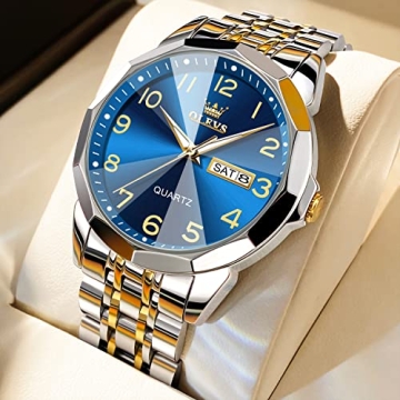 OLEVS Blue Luxury Men’s Watch - Waterproof & Diamond