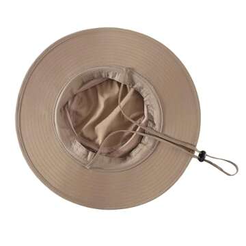 Home Prefer UPF50+ Mens Sun Hat Wide Brim Sun Protection Hat for Men Women Summer Hat Light Weight Breathable Beach Bucket Hat for Garden Fishing Hiking Camping Dark Khaki