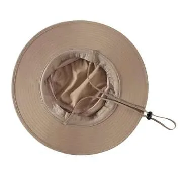 Home Prefer UPF50+ Mens Sun Hat Wide Brim Sun Protection Hat for Men Women Summer Hat Light Weight Breathable Beach Bucket Hat for Garden Fishing Hiking Camping Dark Khaki