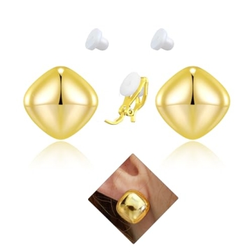 Awinesn Chunky Gold Earrings for Women Trendy Gold Statement Drop Stud Earrings Dainty Thick Stud Ea...