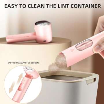 Fabric Shaver, Lint Remover Rechargeable, Electric Portable Sweater Defuzzer with 3 Speeds, 6 Leaf Blades, Digital LED Display to Remove Pilling for Clothes, Furniture, Sweater, Couch, Blanket