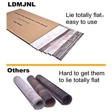 8PCS Tabletop Photography Backgrounds with Stand 16Patterns Double-Sided Cement Wood Marble Backdrop...