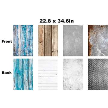 8PCS Tabletop Photography Set with Double-Sided Backgrounds