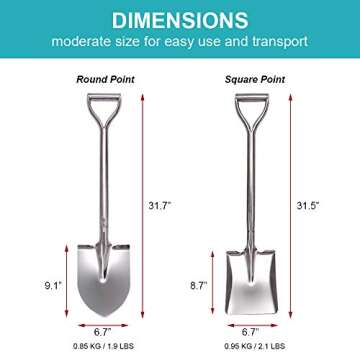 Durable LUBAN 31.5 Inch Short Garden Shovel for Easy Digging