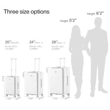 Hanke 24 Inch Checked Luggage,Top Opening Hard Shell Suitcases with Wheels,Hard Case Travel Luggage ...