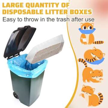 Zubebe 50 Pack Disposable Cat Litter Box for Cats, Large Disposable Kitty Litter Tray Boxes 19.69 x 15.75 x 3.94 Inches Plastic Pets Pan Standard for Indoor Home Travel Portable(Clear)