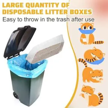 Zubebe 50 Pack Disposable Cat Litter Box for Cats, Large Disposable Kitty Litter Tray Boxes 19.69 x 15.75 x 3.94 Inches Plastic Pets Pan Standard for Indoor Home Travel Portable(Clear)
