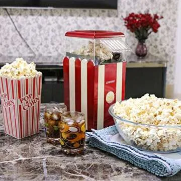 Egofine Popcorn Maker Machine, 1200W Healthy Hot Air Popcorn Popper, No Oil Needed