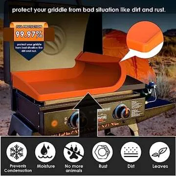 Upgraded Silicone Griddle Cover Mat Full-Edge for Grill 22" Blackstone, Griddle Top Edges,Heavy Duty Food Grade Blackstone Accessories Reusable&Durable,Protect Grill from Rust,Insects & Leaves