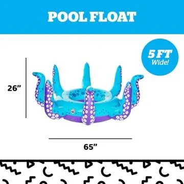 BigMouth Inc. Giant Octopus Tentacles Pool Float, 5 Feet Wide, Inflatable Floatie Tube, Blow-up Swim Ring, Outdoor Summer Pool Party Water Toy